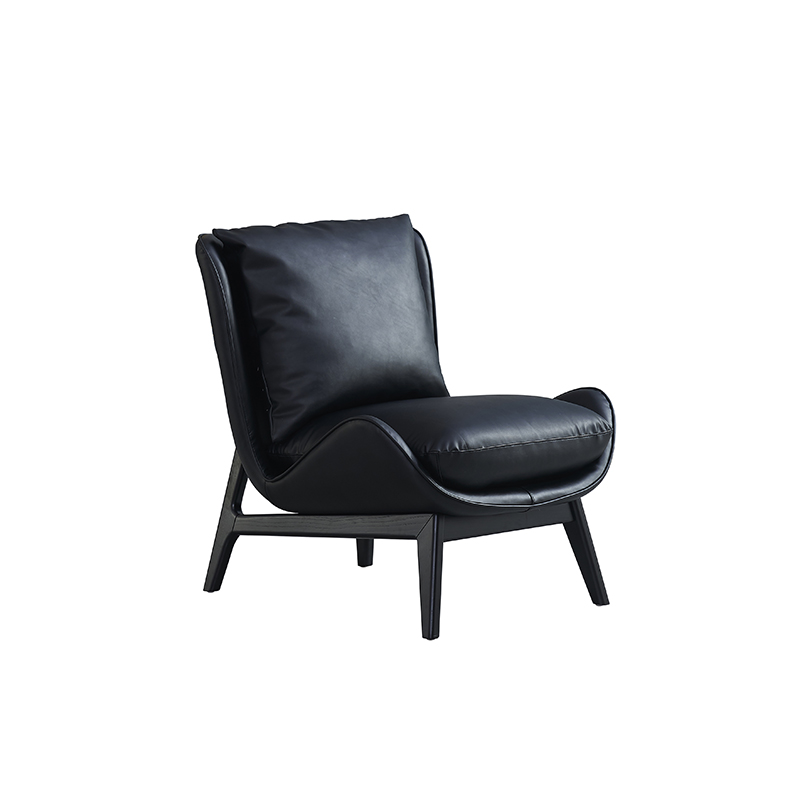 Modern lounge chair gray PU leather leisure chair for living room