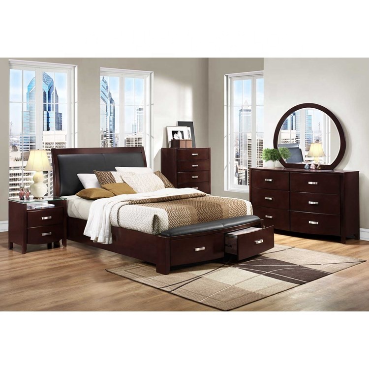 Double Storage Queen Sized Bed Best Selling Wooden Bedroom Furniture Sets With Nightstand