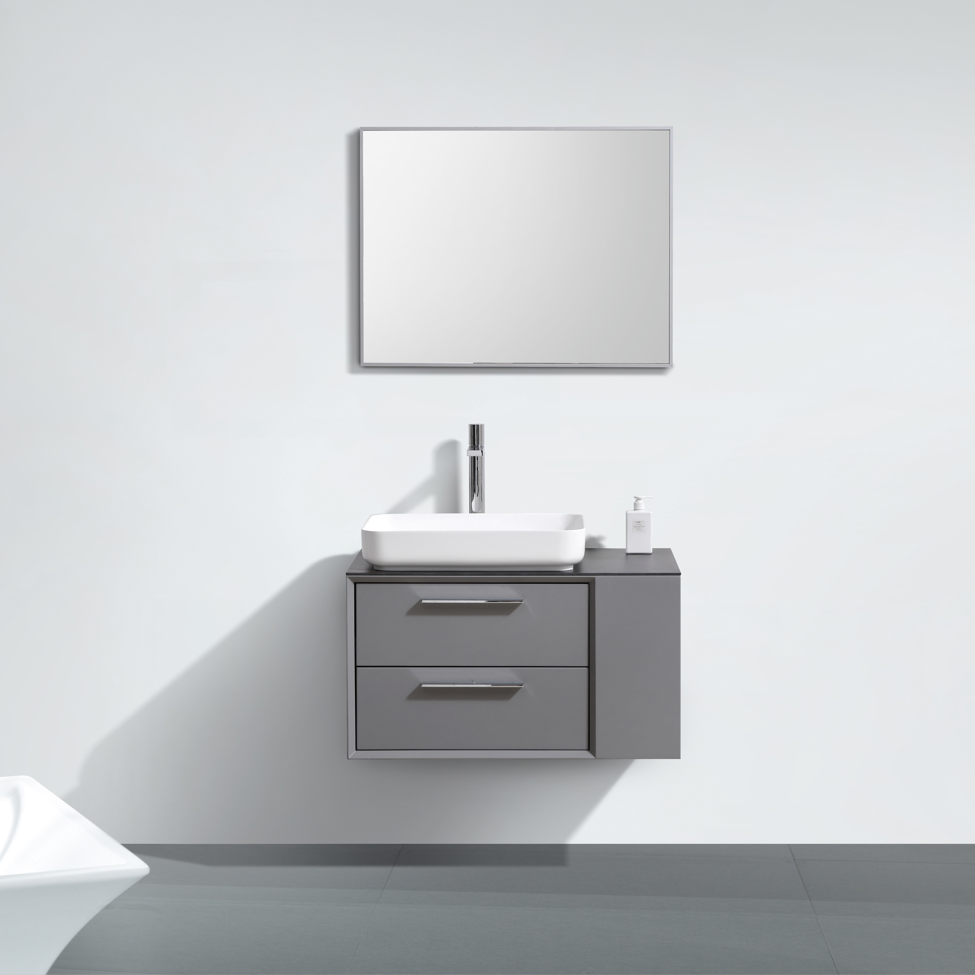 Customized Design Luxury Artificial Marble Sink Small Makeup Bathroom Cabinets And Vanities