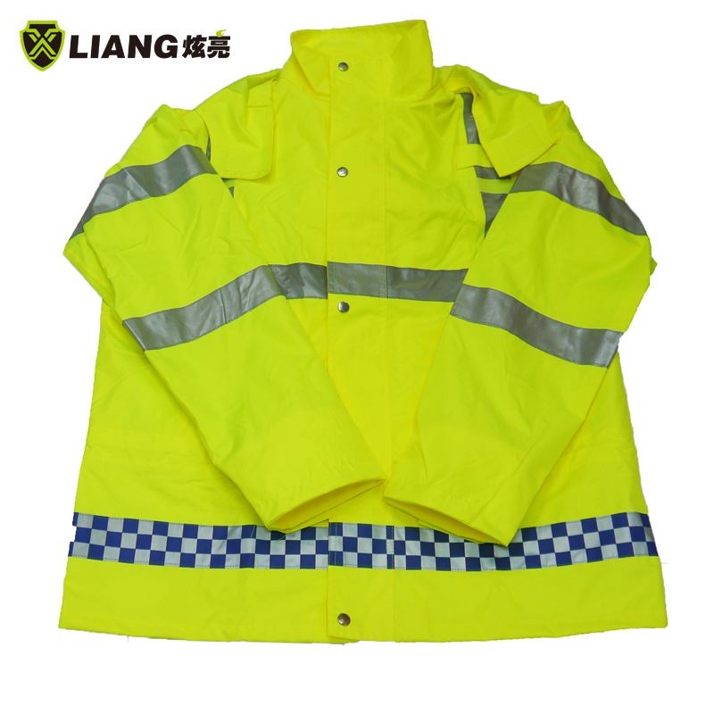 High Visibility traffic jacket pvc uniform reflective coat waterproof raincoats safety windproof oxford clothing safety jacket