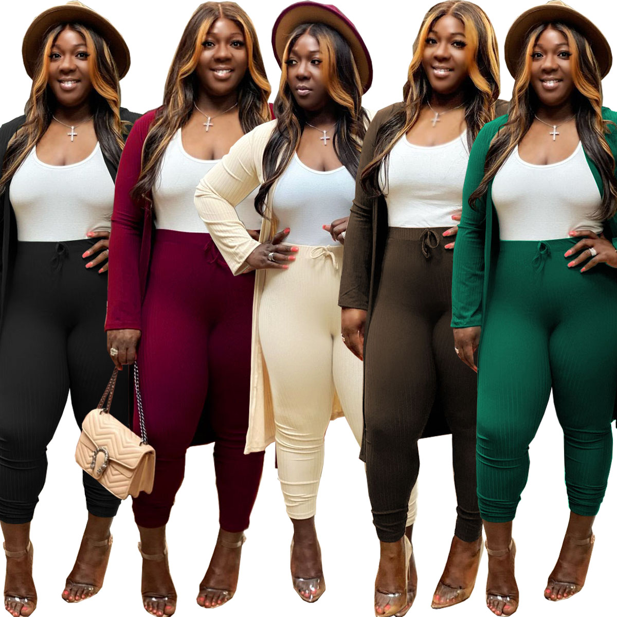 Women Fall Winter Clothing Cardigans Womens 2 piece Outfits Casual Women Coat Two Piece set