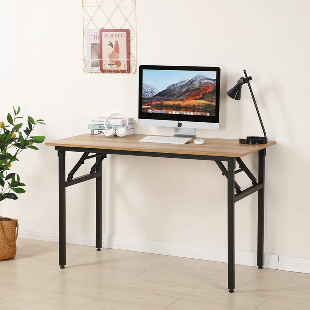 Mdf Table Top And Metal Leg Gaming Desk Computer Table Foldable Writing Table Computer Desks For Wooden Metal Laptop Desk