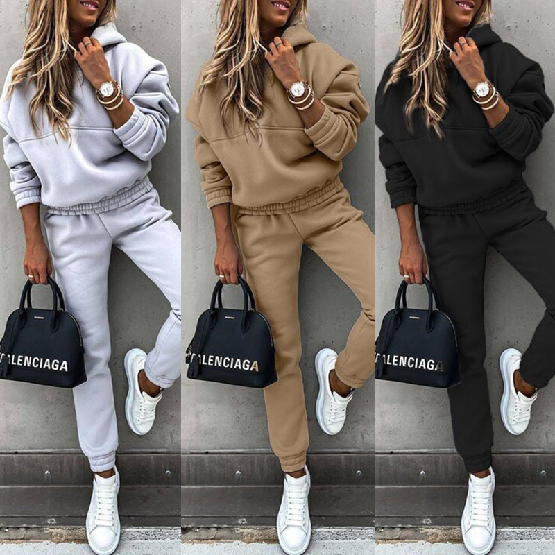 Premiun Autumn Witner Custom Casual Sweatsuit Hoodies Jogger Training Wear Women Tracksuits Sweat Hoodies Suits