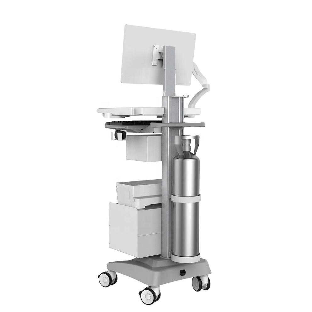 Dental trolley mobile workstation cart computer laptop trolley medical trolley mobile power supply iv pole stand