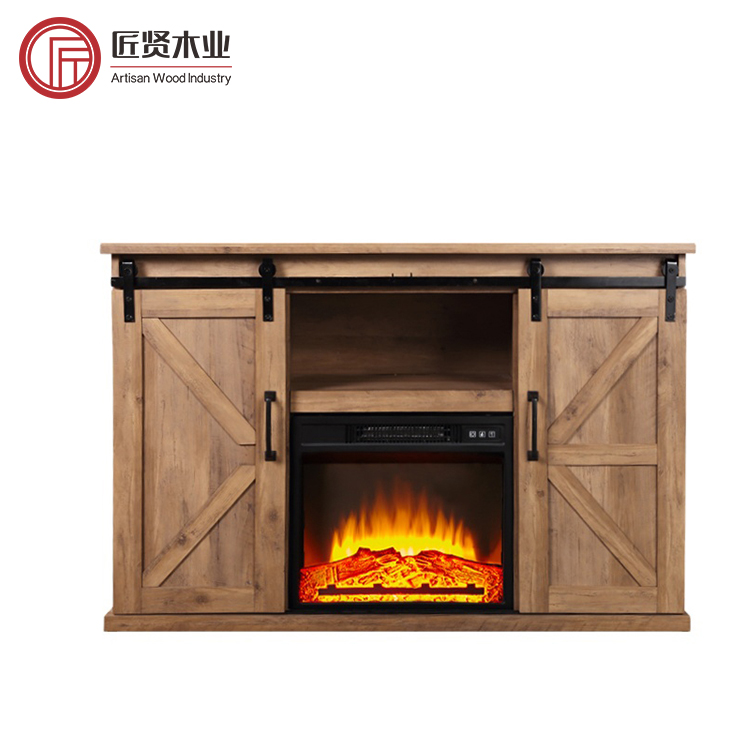 Home Heater Decor Wooden TV Stand with Fireplace Modern TV Cabinet Meuble Tv Cheminee