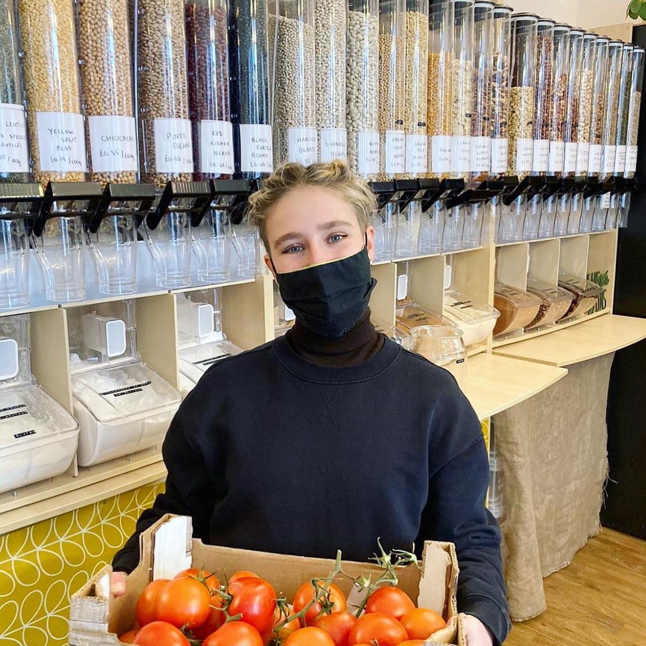 Контейнер для продуктов в супермаркете, Гравитационный диспенсер для зерновых продуктов