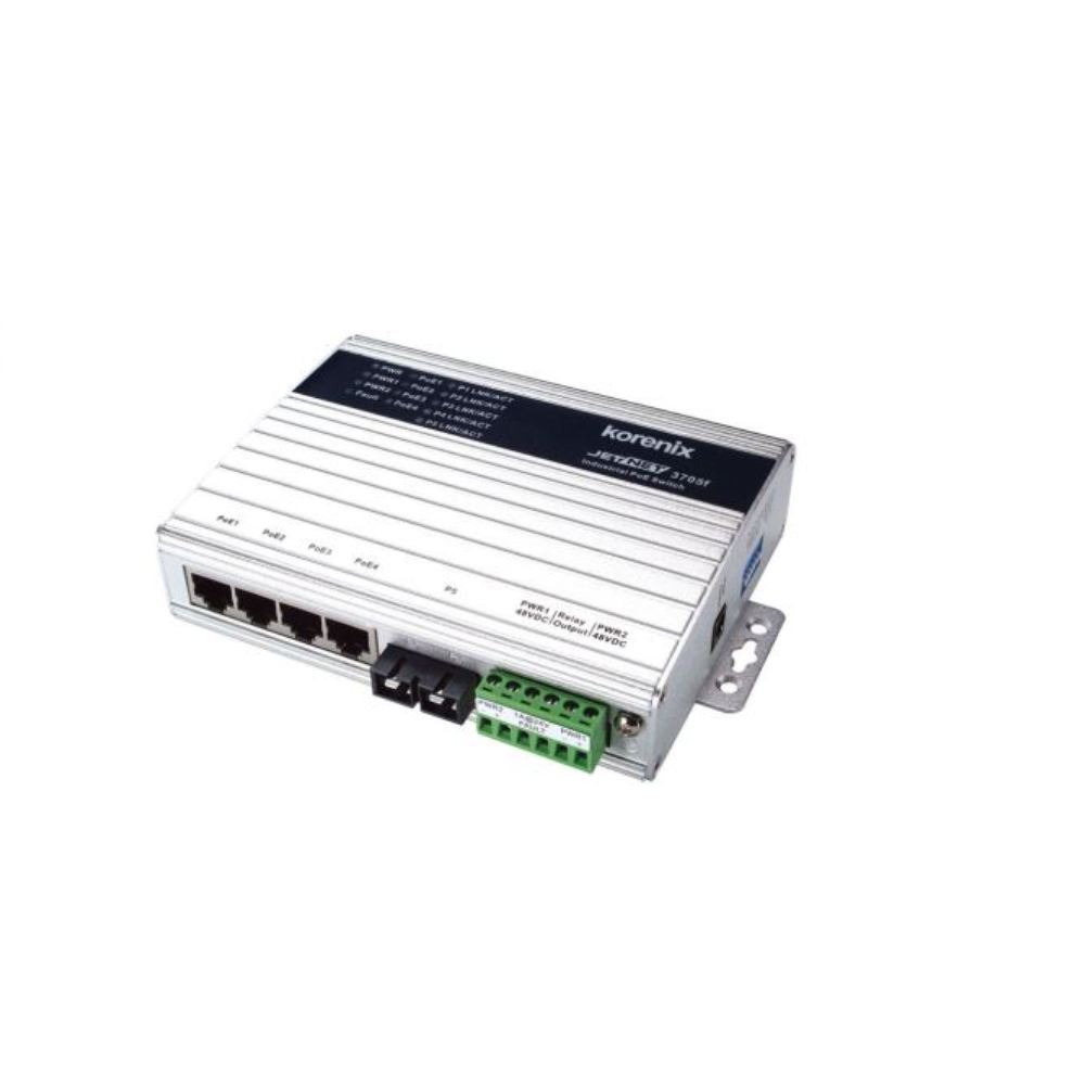 Korenix JetNet 3705f промышленный сенсорный 5-портов сила над Ethernet-коммутатор