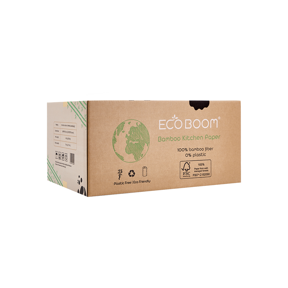 ECO BOOM OEM bamboo towels degradable eco friendly kitchen roll paper to UK