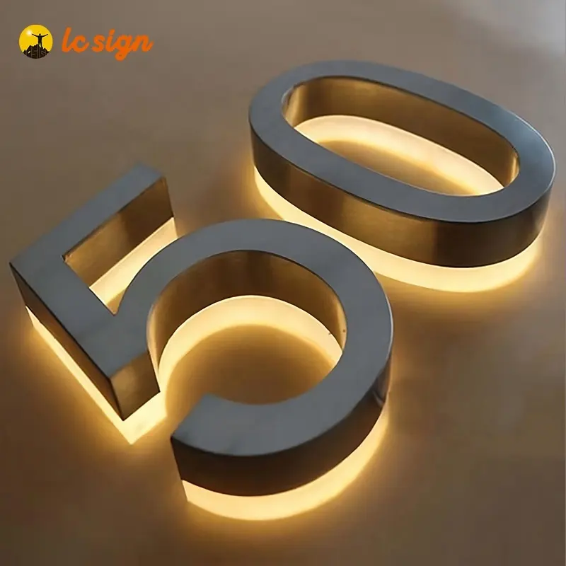 Outdoor Signage Backlit House Numbers Sign Door LED House Numbers For Apartment