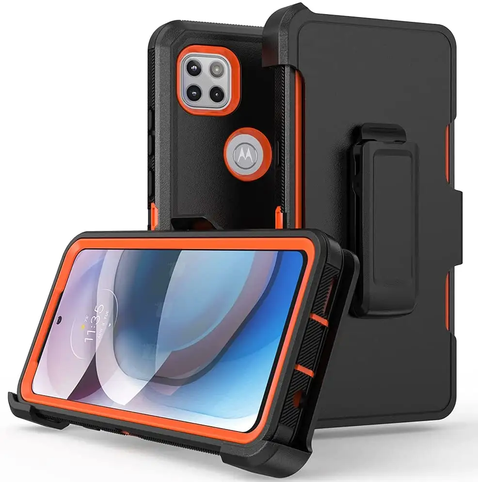 Belt Clip Holster Screen Protector Kickstand Bumper Mobile Back Phone Case For Motorola G50 G40 G10 E7 G9