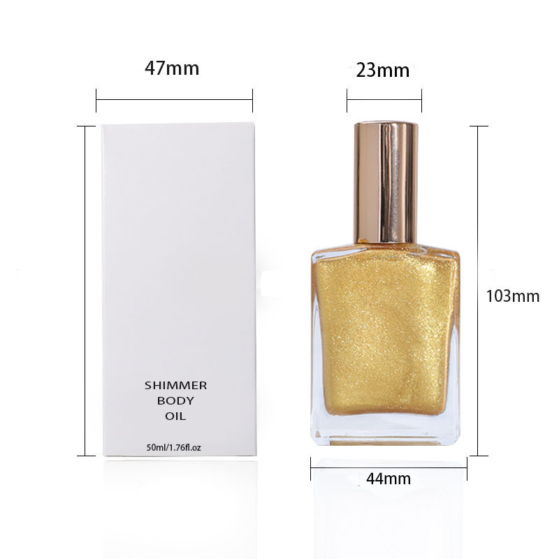 High Quality Custom Logo Vegan Waterproof Illuminator Luxury Glitter Liquid Body Face Highlighter Private Label Body Shimmer Oil