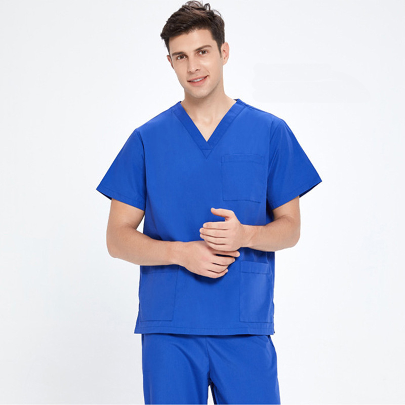 New V-Collar Uniform Men Women Unisex Medical Nurse Uniform Isolation Medical Medical Uniforms Printed Tops Scrub