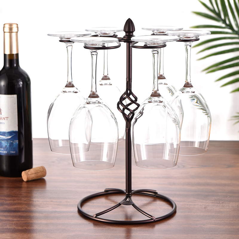 Perfect for Kitchen 6 Wine Bottles and 6 GlassesTabletop Countertop Wine Rack Holder
