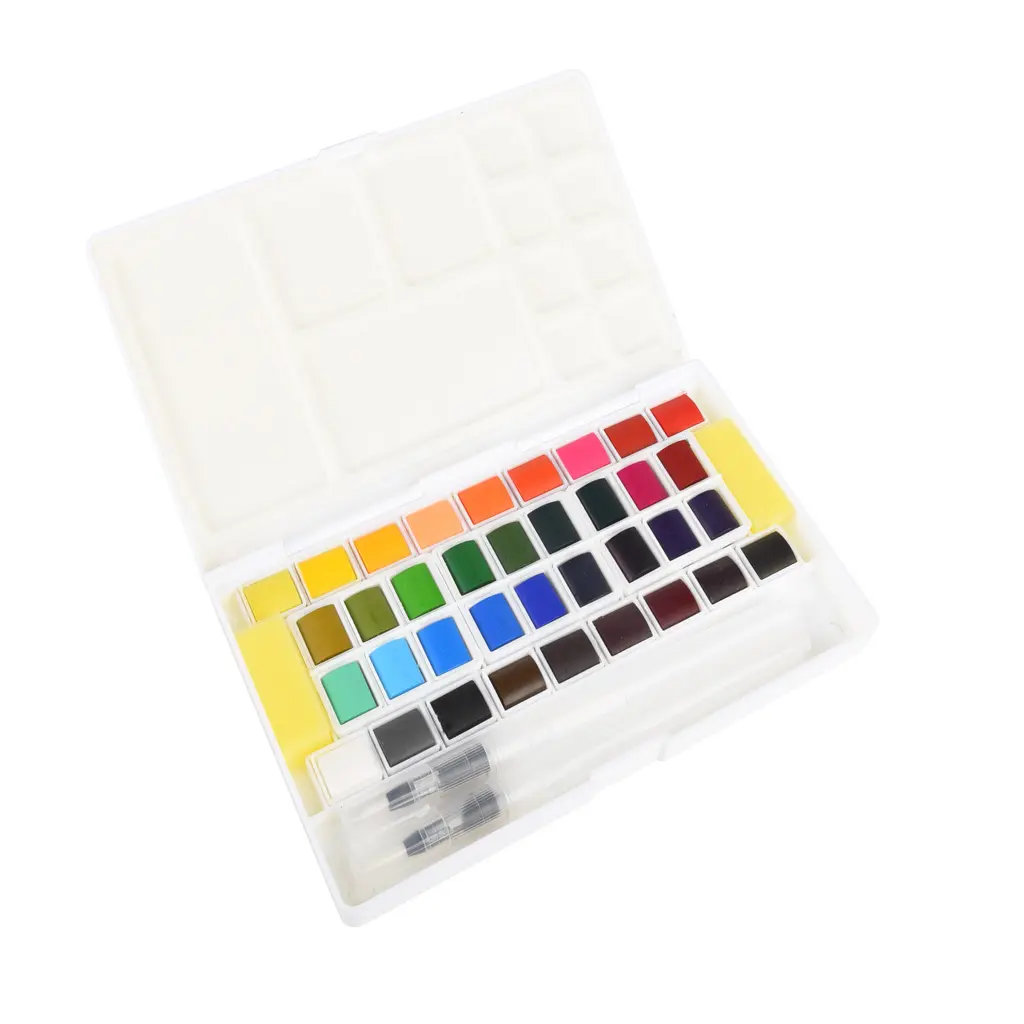 Manufacturer 36 color portable travel solid drawing water colour paint set for art painting