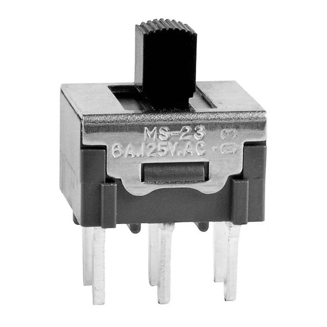 MS23ANW03 переключатель скольжения DPDT 6A 125 в переключатель скольжения DPDT сквозное отверстие без короткого замыкания BBM ВКЛ-ВЫКЛ ПК Pin