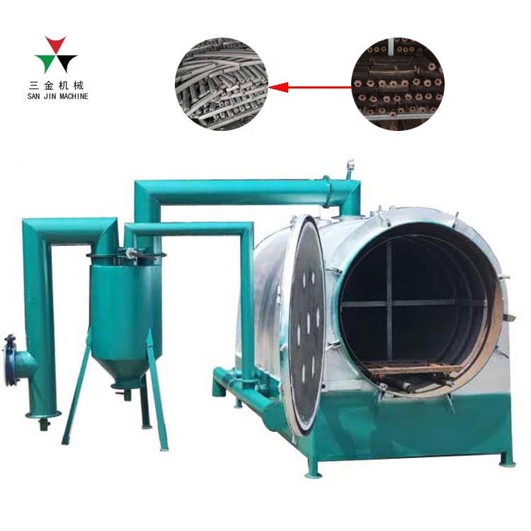 Smokeless charcoal horizontal carbonization furnace stove for palm shell wood log bamboo coconut wood olive pomace kernal nuts