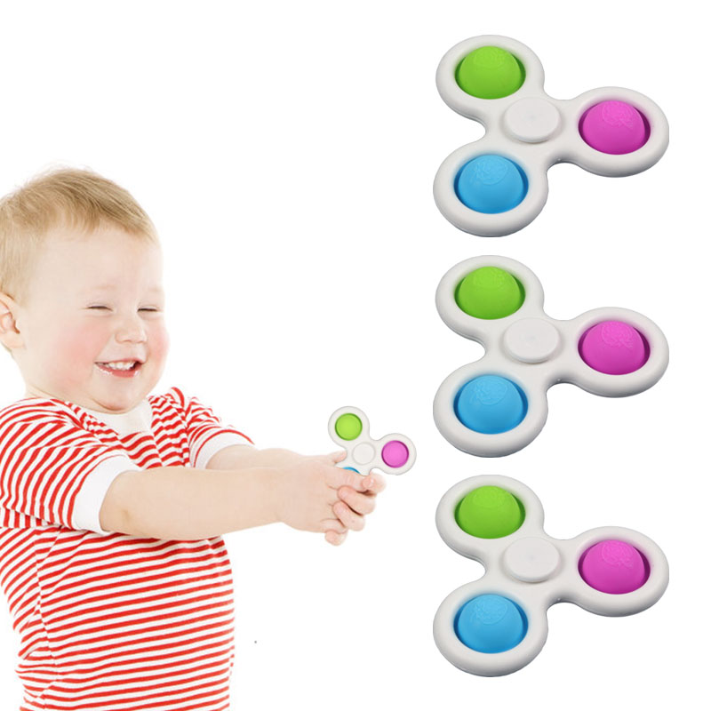 Silicone Squeeze Fidget Toy Fidget Spinner for Kids Adults Colorful Bubbles Sensory Toy Anxiety Stress Relief Toys