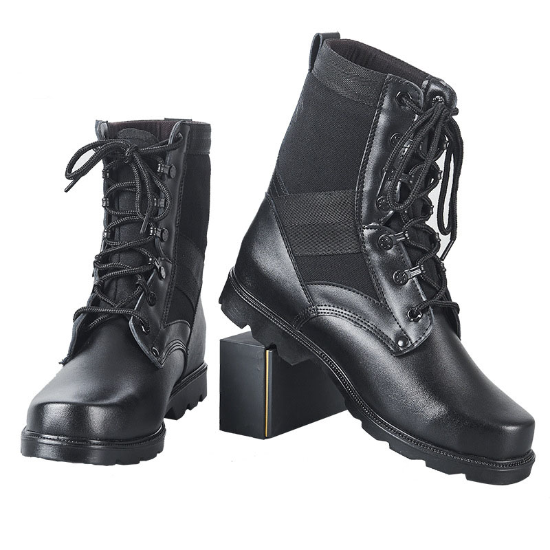 Desert combat boots black color matching black unisex's leather winter tactics adult military tactical boots