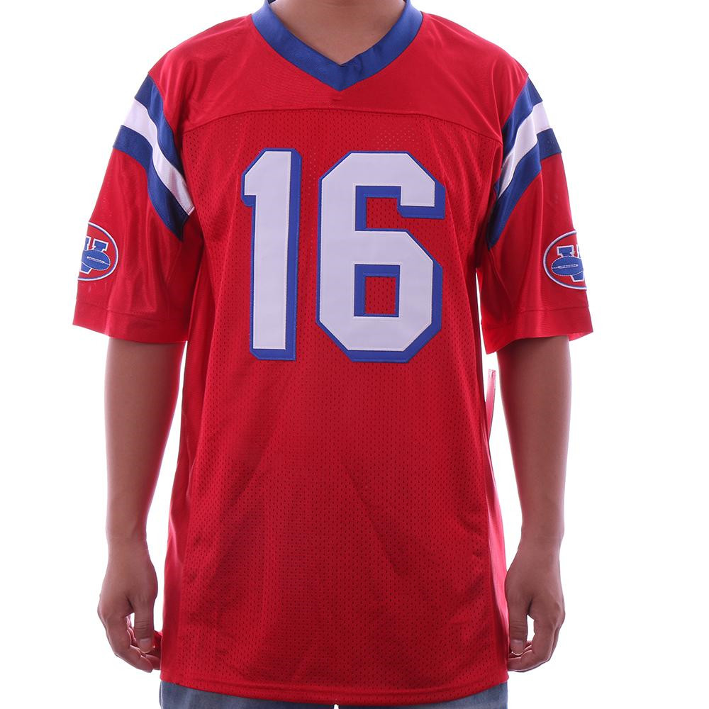 Free Shipping Men's 16 Falco Red And White Replacements Movie Stitched American Football Soccer jerseys