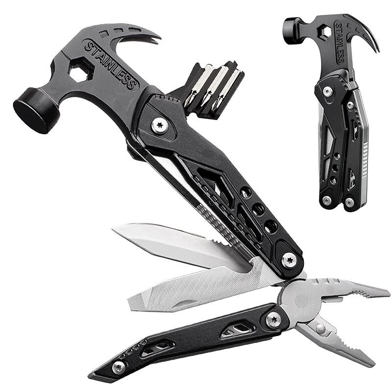Factory wholesale Multifunctional outdoor pliers black 152*72mm Multifunctional outdoor hammer for multiple uses