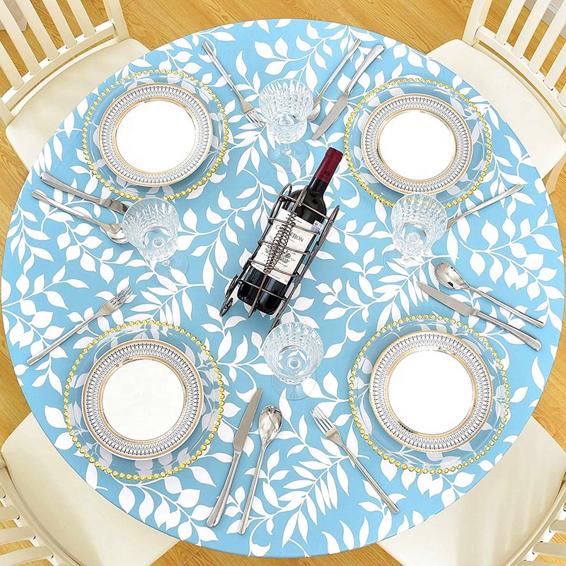 Plastic Stay Put Banquet Table Covers Flannel Backed with Elastic Edge