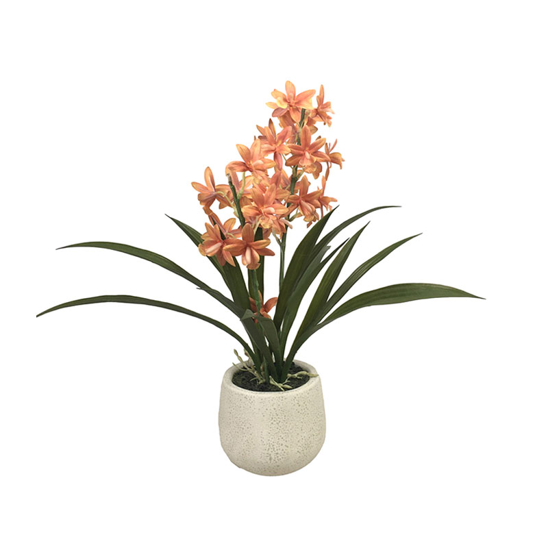 Wholesale 18" 3D spring flowers plastic pot plants artificial bonsai