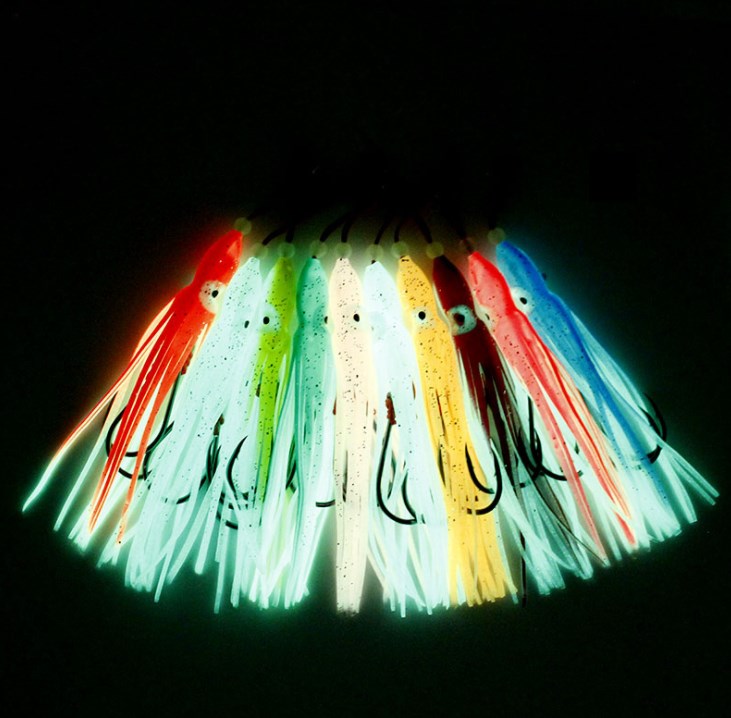 12cm/8.4g Octopus Squid Skirts Trolling squid Lure Hooks tuna and sea bass Soft lures Octopus Squid Skirts Hook With Jig Hooks