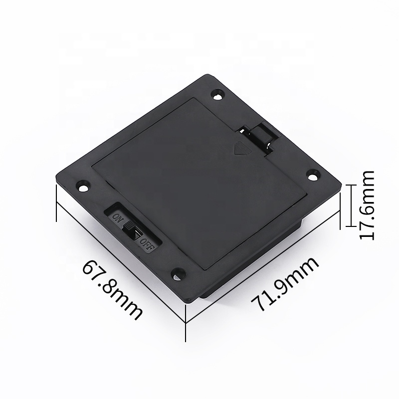3AA Embedded Battery Box case With Plastic Black Color 3 AA Battery Case/Holder/Box