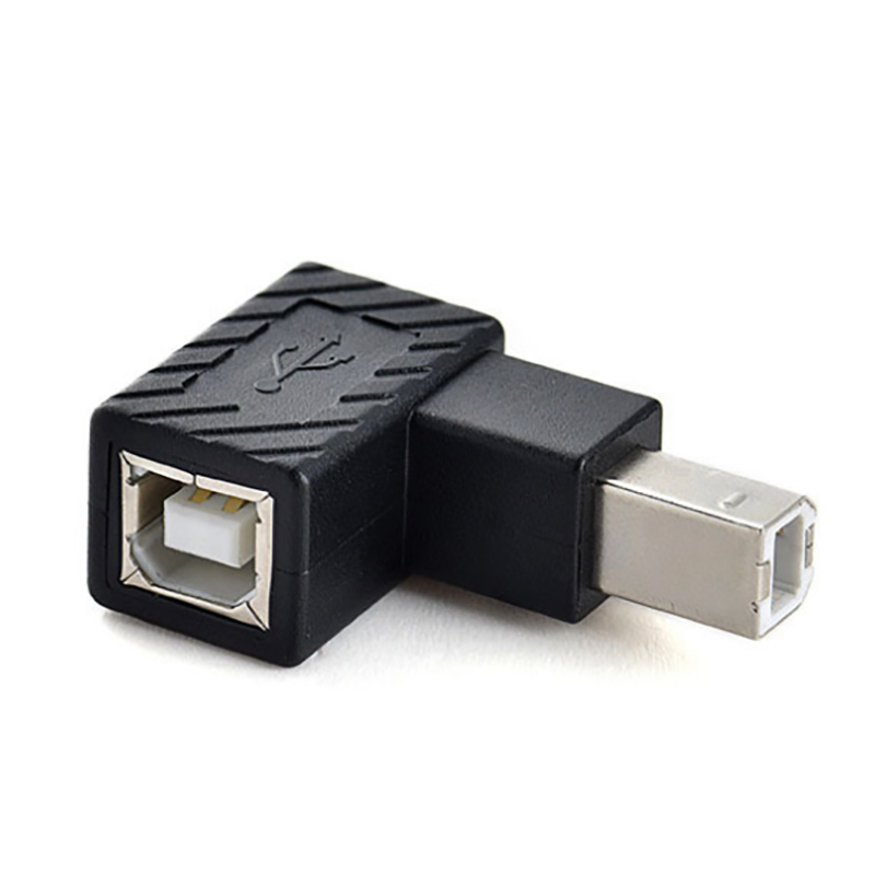 Up Down Left Right Angled 90 Degree USB 2.0 B Type Male to Female Extension Adapter for Printer Scanner converter