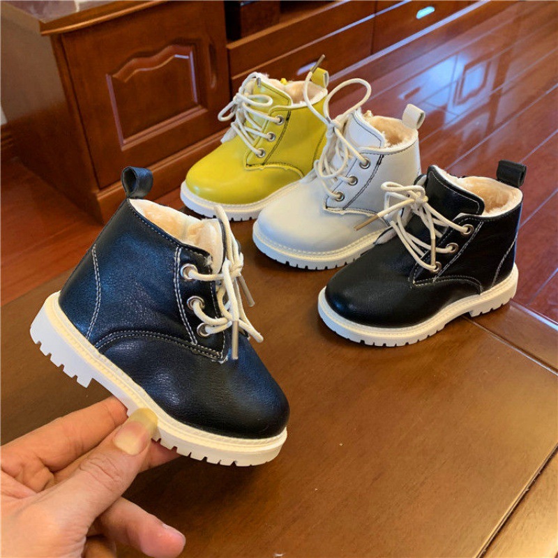 Winter EVA fur boots waterproof PU children's kids warm winter walking boots outdoor ankle boots for kids children