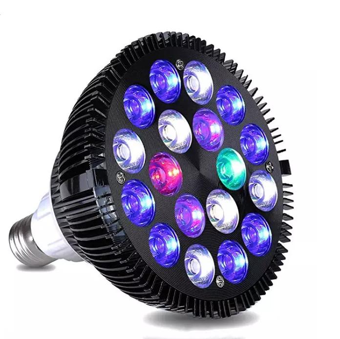LED Aquarium Light Bulb Full Spectrum 12W/15W/18W/36W/45W/54W E27 for Lighting Small Nano Coral Reef Fish Tank Pico Aquarium D30
