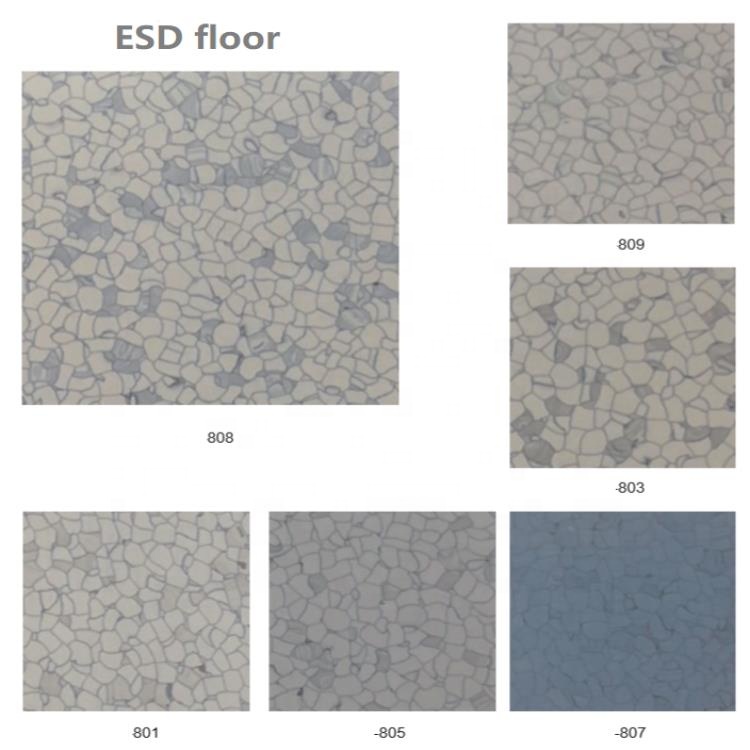 Computer Room Conductive PVC Flooring ESD Homogeneous Vinyl Flooring Rolls & Tiles