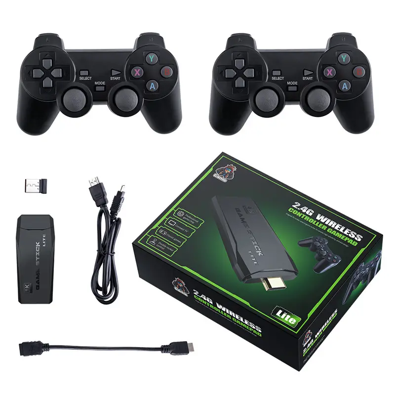Retro Family TV 64G Built-in 10000 Games Stick 2.4G Wireless controller 4K M8 Video game Console