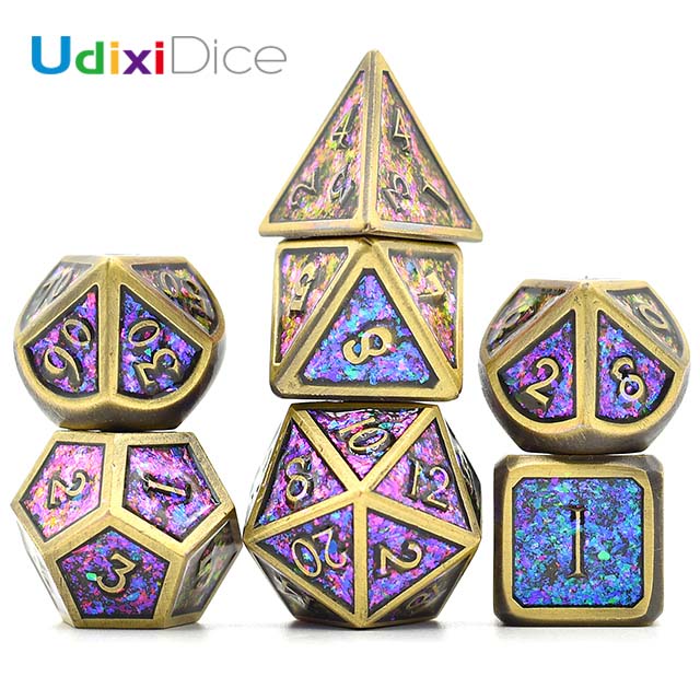 D20 игральные кости на заказ древняя фоточувствительная пудра D & D металлические кости для игр DND РПГ