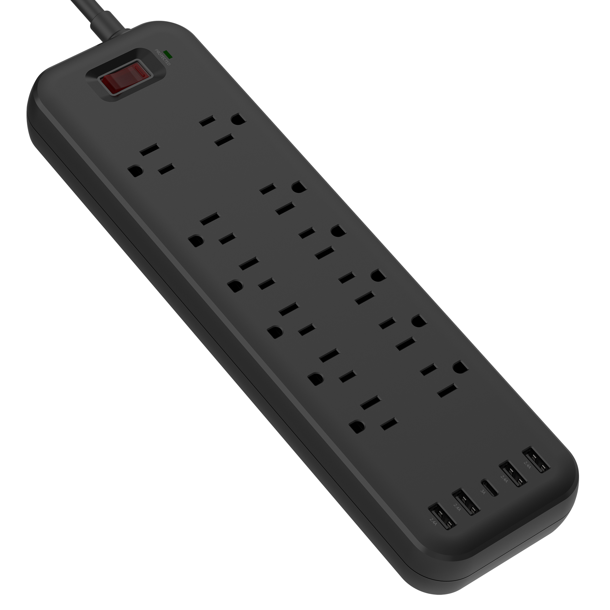 New arrival AC Socket Surge Protector Universal Plugs Type C Charger Extension Wall Outlet Power Strip