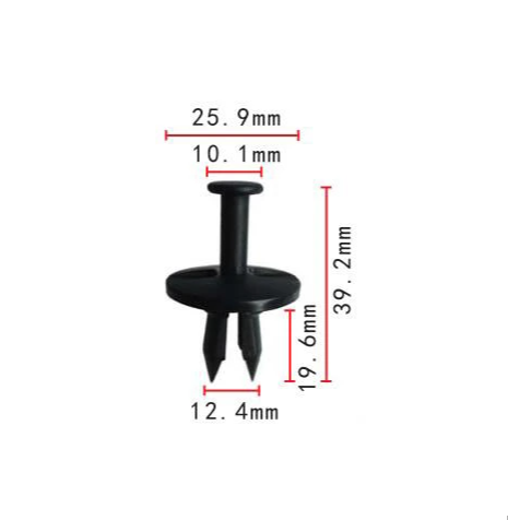 Fasteners Car Universal Auto Clips 39.2mm Black Nylon Car Body Clips