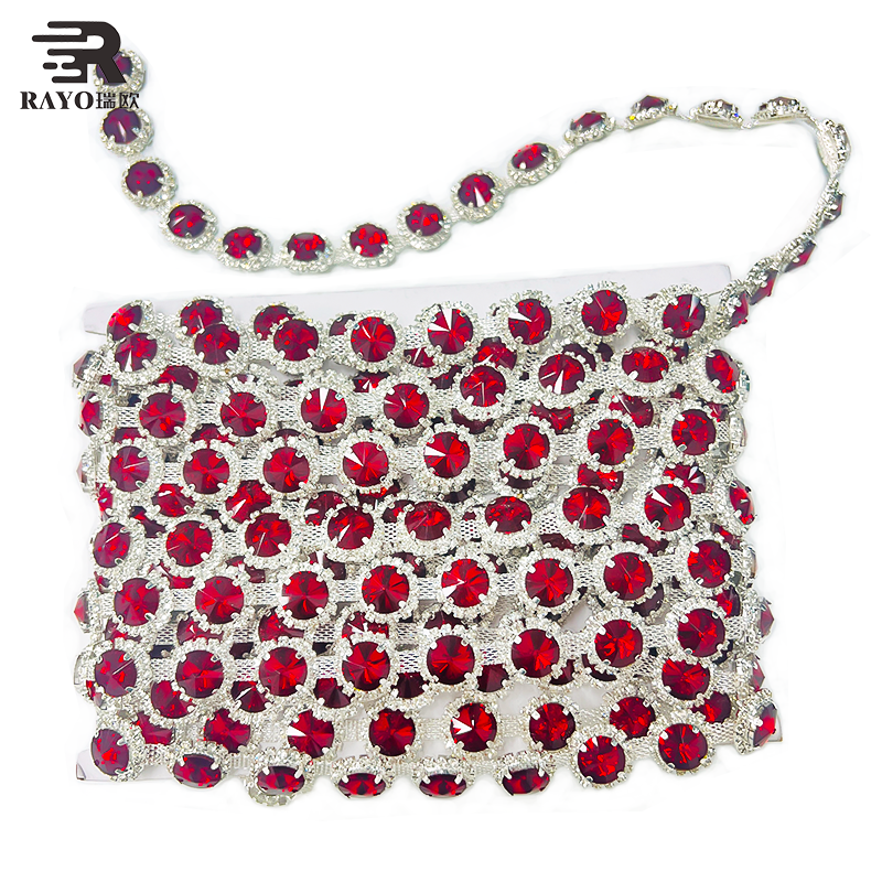Crystal Glass Cup Chain Rhinestone Trimming Roll Strips Flatback Mental Base Bags Clothing Decorations Applique Technique