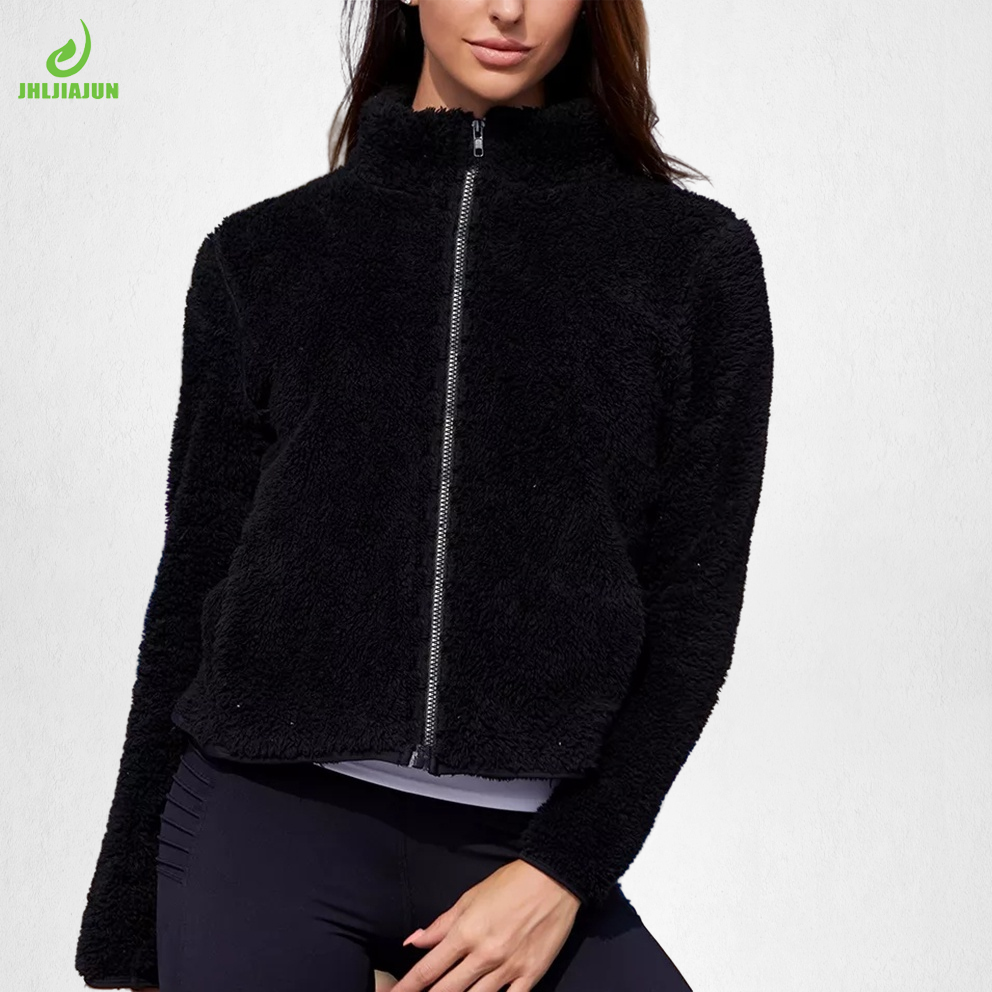 Women's Plus Sizes Front Zip Casual Style Winter Autumn Jacket Custom High Quality Sports Clothes Fur Jackets For Ladies