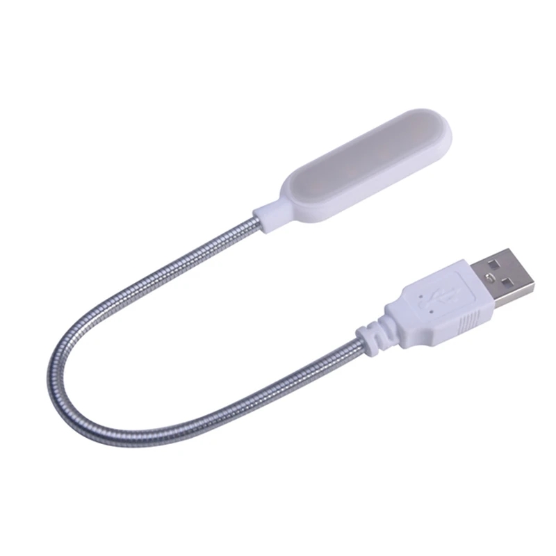 Портативная мини-лампа для чтения с 4 светодиодами, ночник для чтения с USB, настольная лампа белого/теплого цвета для ноутбука