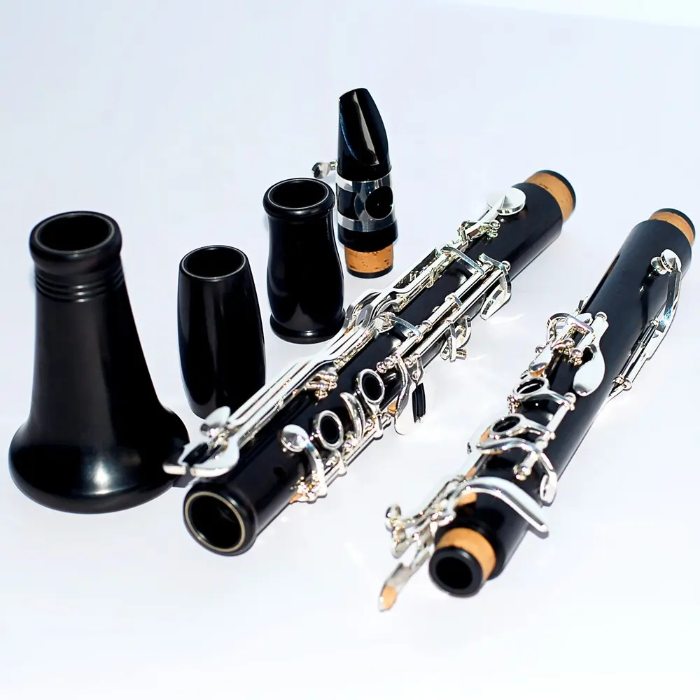 High quality Klarinette Ebony wood clarinet silver-plated G tone 18Keys