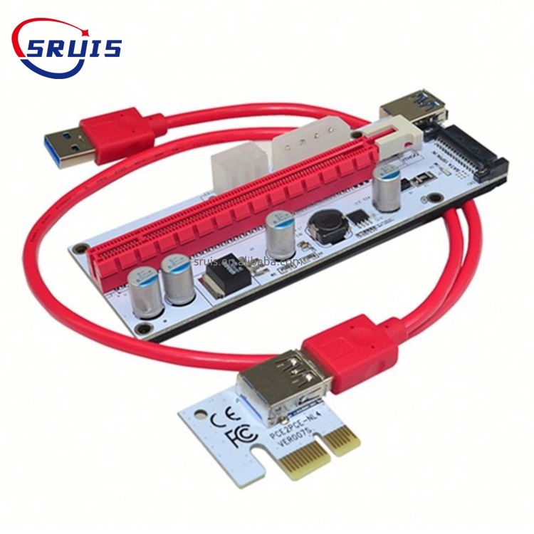 VER008S 0,6 M USB 3,0 кабель для профессионального майнинга PCI-E Express PCI-E 1X к 16X M2 riser card адаптер для 8 графических карт GPU
