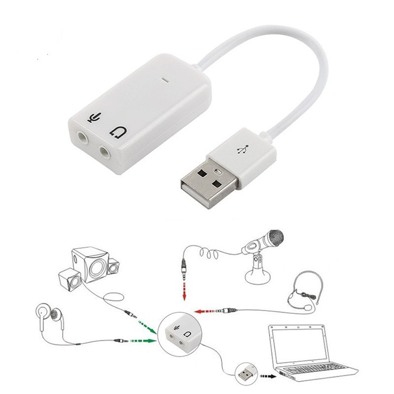 Внешняя звуковая карта USB 2,0 до 3,5 мм, 3D Аудио гарнитура, микрофон, наушники, 7,1 каналов, адаптер для ноутбука, ПК