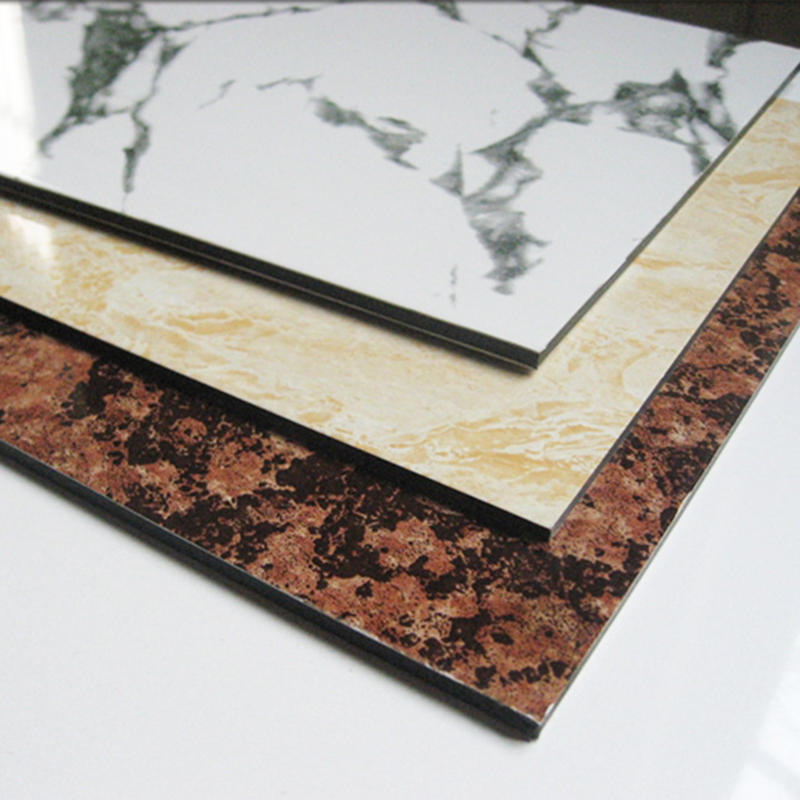 alucobond brown marble covered aluminum composite panel