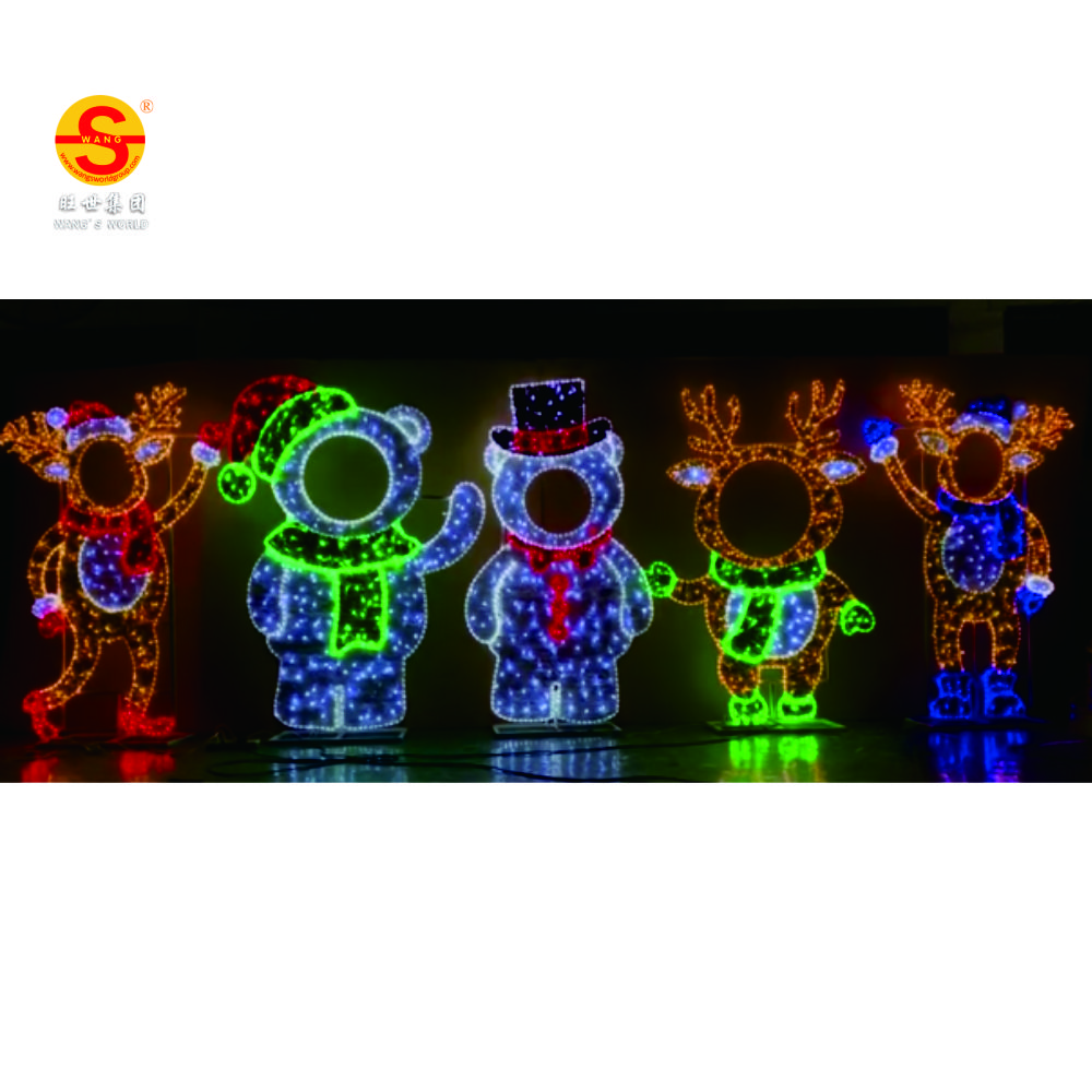 WANG'S WORLDLED Xmas wedding holiday indoor/outdoor use 1.8m height 2D animal light led motif outdoor christmas light