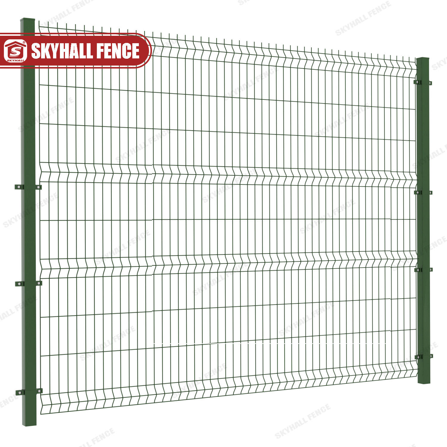 2000, 2200, 2500 mm Panel Width RAL 6005 Powder Coated Galvanized V Bending Welded Mesh Fence for Park and Garden