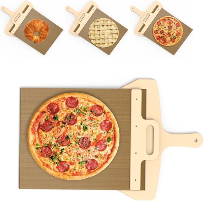hot sale pala pizza scorrevole transfer perfectly Non-Stick easy slider Pizza Paddle wooden super sliding pizza peel with handle