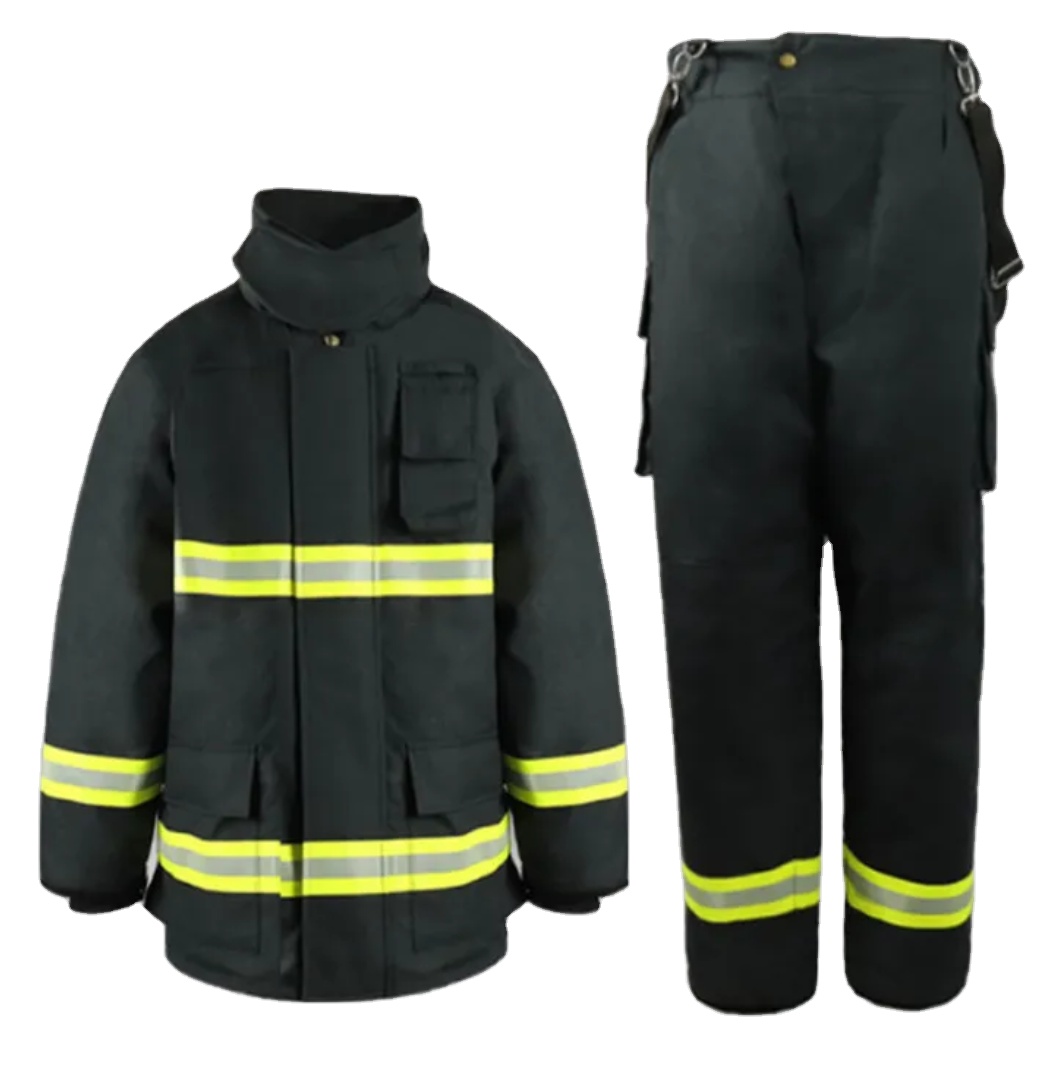 EN standard fire fighting suit firefighting uniform fireman protective suit fire fighter jacket and pant safety suits
