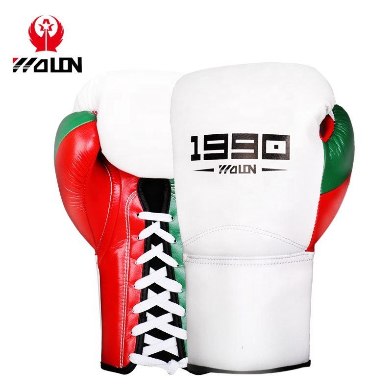 pro leather Top quality boxing gloves big boxing gloves 16 OZ professional boxing gloves for competition contest sparring use