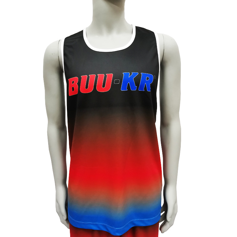 man custom sublimated running gym vest printed tank top