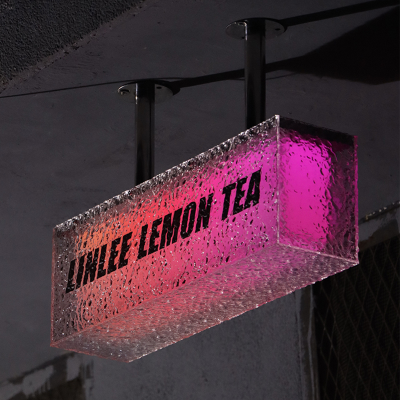 Luminous Acrylic Light Box Crystal Colorful Advertising Sign Billboard Lightbox Outdoor Led Signage Stone Pattern Shop Signboard